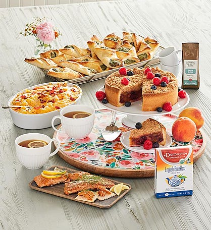 Gourmet Spring Brunch with Serving Tray
